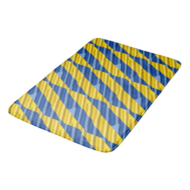 Blue and Yellow Ukraine Inspirations Peace No War Bath Mat (Angled)