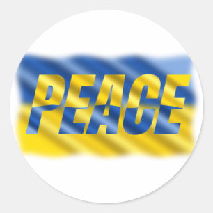 Blue and Yellow Ukraine Inspirations Peace No War Classic Round Sticker