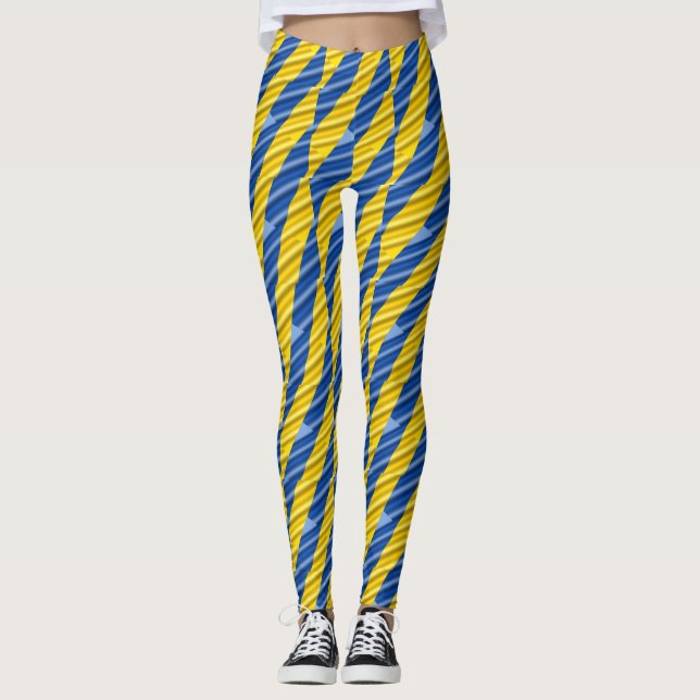 Blue and Yellow Ukraine inspirations peace no war Leggings (Front)