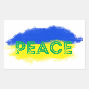 Blue and Yellow Ukraine Inspirations Peace No War Rectangular Sticker