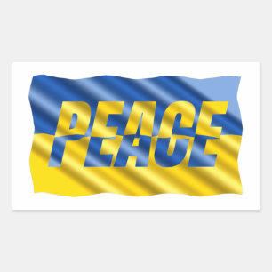 Blue and Yellow Ukraine Inspirations Peace No War Rectangular Sticker