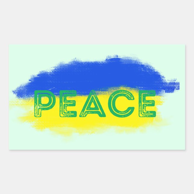 Blue and Yellow Ukraine Inspirations Peace No War Rectangular Sticker (Front)