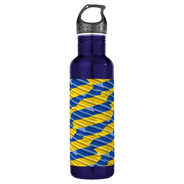 Blue and Yellow Ukraine Inspired peace anti war 710 Ml Water Bottle (Front)