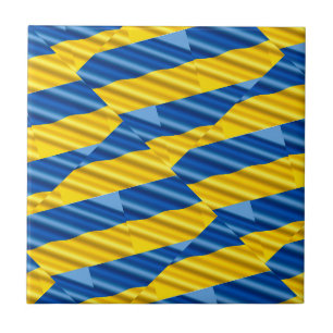 Blue and Yellow Ukraine Inspired peace anti war Ceramic Tile