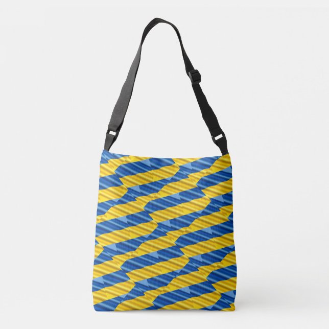 Blue and Yellow Ukraine Inspired peace anti war Crossbody Bag (Back)