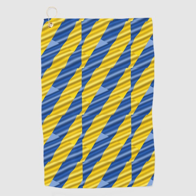 Blue and Yellow Ukraine Inspired peace anti war Golf Towel (Front)