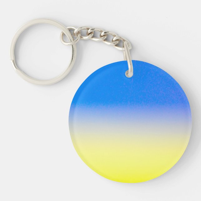 Blue and Yellow Ukraine Inspired peace anti war Key Ring (Front)