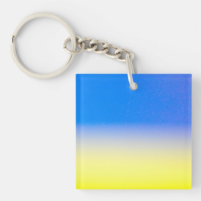 Blue and Yellow Ukraine Inspired peace anti war Key Ring (Front)