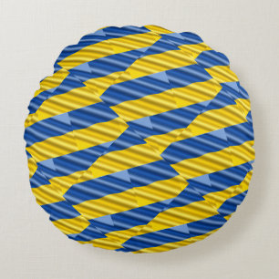 Blue and Yellow Ukraine Inspired peace anti war Round Cushion
