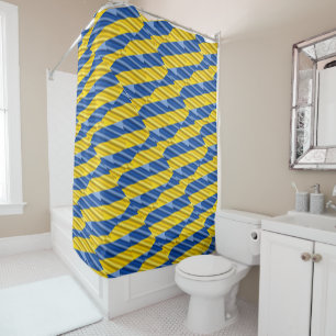 Blue and Yellow Ukraine Inspired peace anti war Shower Curtain