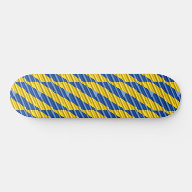 Blue and Yellow Ukraine Inspired Peace Anti War Skateboard (Horz)