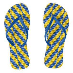 Blue and Yellow Ukraine Inspired peace anti war Thongs
