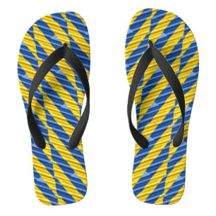 Blue and Yellow Ukraine Inspired peace anti war Thongs