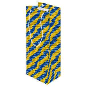 Blue and Yellow Ukraine Inspired peace anti war Wine Gift Bag