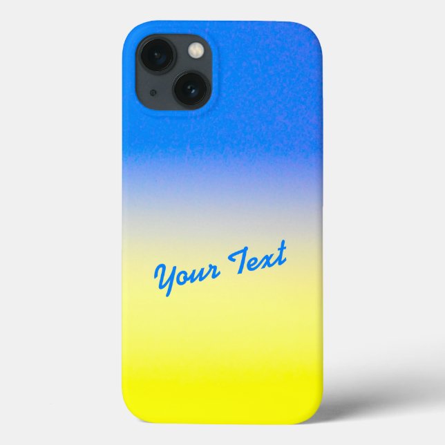 Blue and Yellow Ukraine Inspired peace custom text Case-Mate iPhone Case (Back)