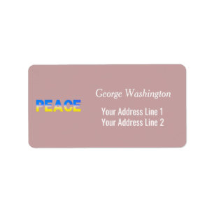 Blue and Yellow Ukraine Inspired Peace No War Label