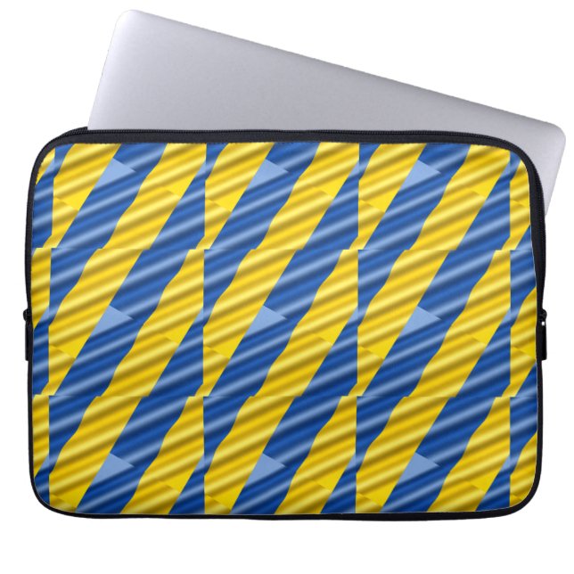 Blue and Yellow Ukraine Inspired Peace No War Laptop Sleeve (Front)