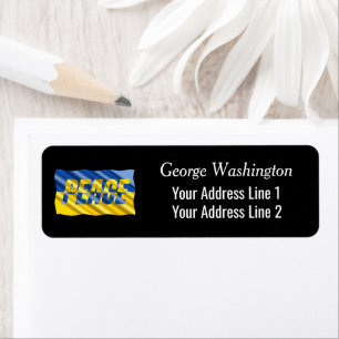 Blue and Yellow Ukraine Inspired Peace No War Return Address Label