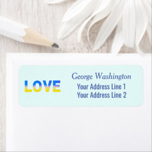 Blue and Yellow Ukraine Inspired Peace No War Return Address Label