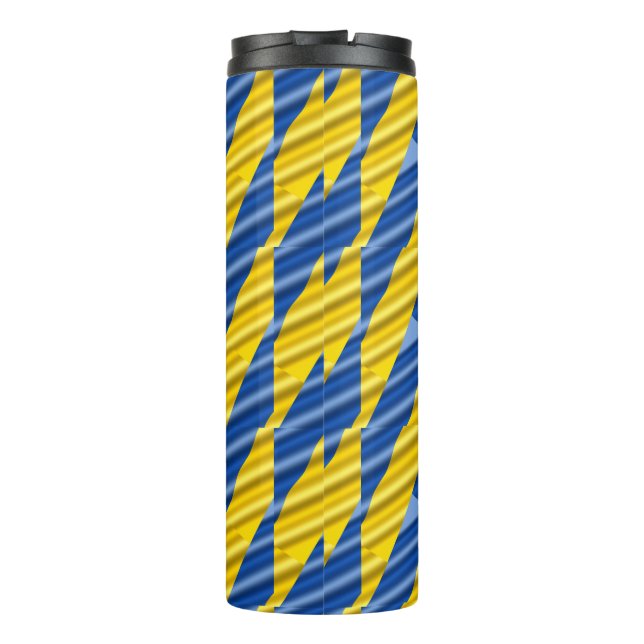 Blue and Yellow Ukraine Inspired Peace No War Thermal Tumbler (Back)