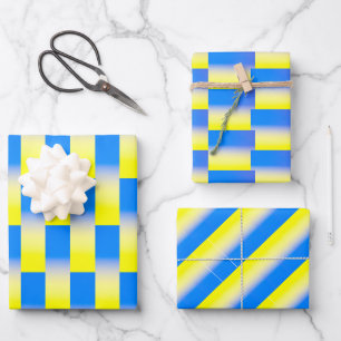 Blue and Yellow Ukraine Inspired peace no war Wrapping Paper Sheet