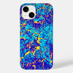 Blue and Yellow Unique Texture Pattern Case-Mate iPhone 14 Case