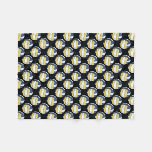 Blue and Yellow Volleyball Patterns Fleece Blanket