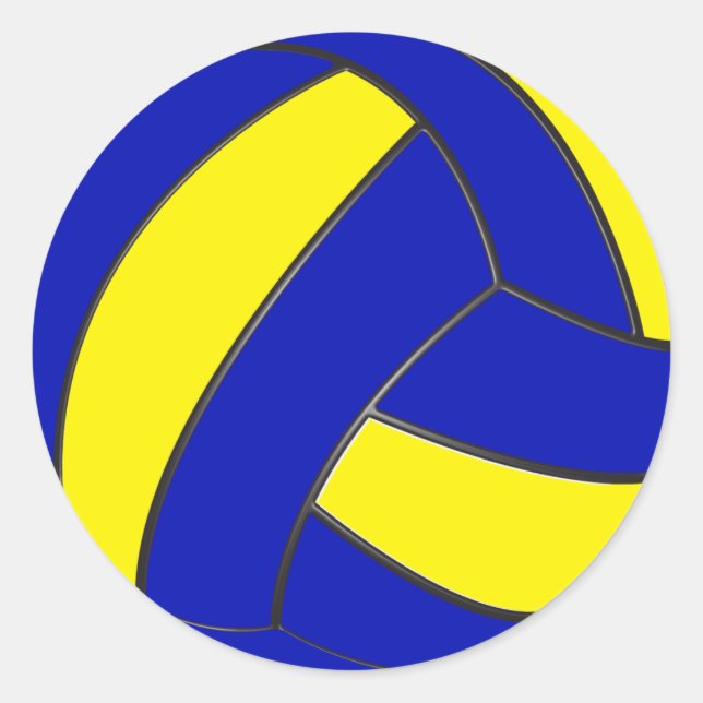 Blue and Yellow Volleyball Stickers (Front)