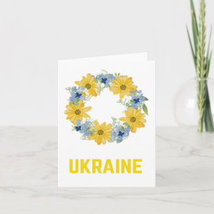 Blue and Yellow Watercolor Wreath Card