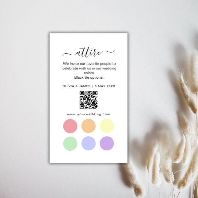 Blue and Yellow Wedding Attire Dress Code Card (Blue and Yellow Wedding Attire Dress Code Card)