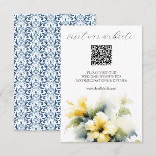 Blue and Yellow Wedding Website Insert Card