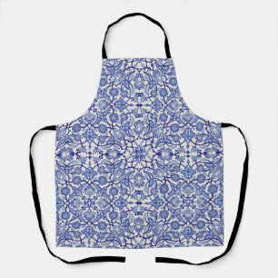 blue Andalusian Moroccan flowers mosaic Apron