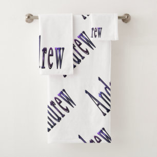 Blue Andrew Name, Bath Towel Set