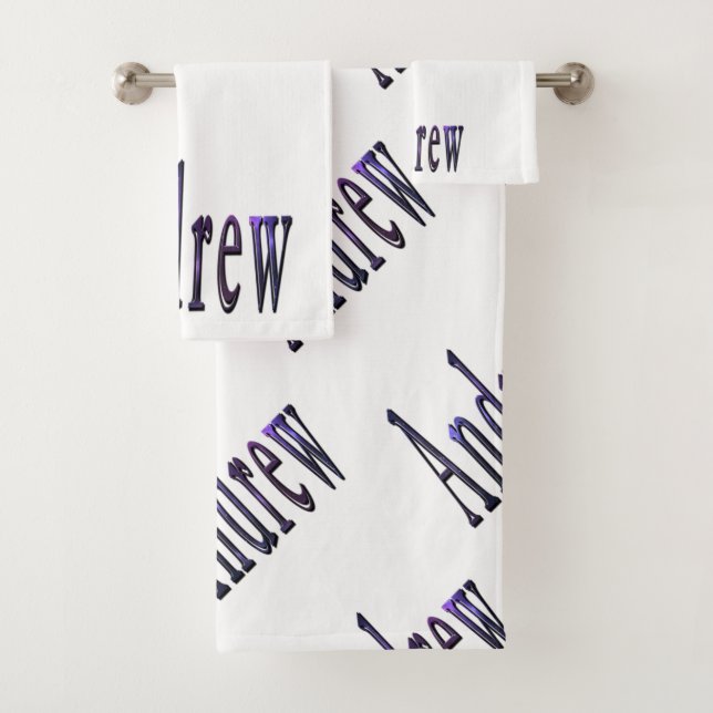 Blue Andrew Name, Bath Towel Set (Insitu)