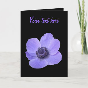Blue Anemone Customisable Greeting Card