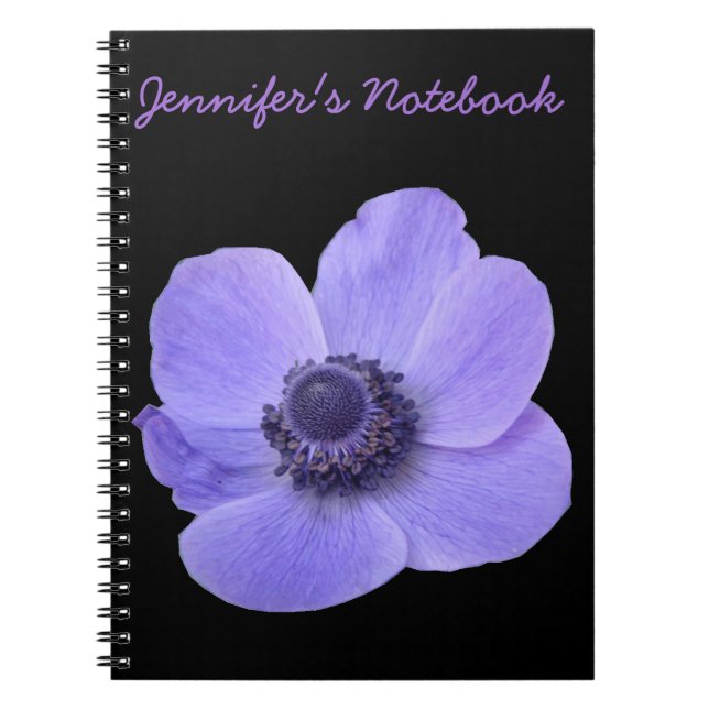 Blue Anemone Customisable Notebook (Front)