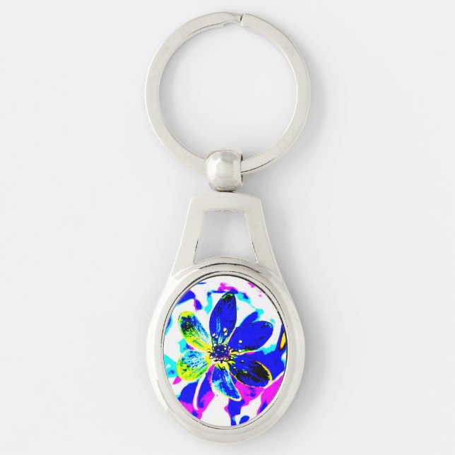 Blue anemone  key ring (Front)