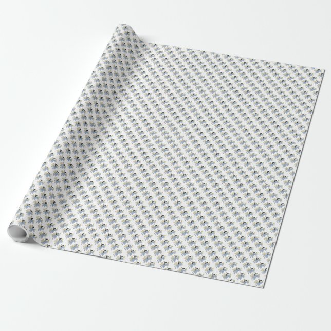 Blue Angel/Fairy Wrapping Paper (Unrolled)