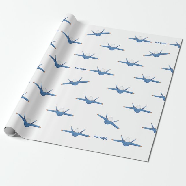 Blue Angel gift warp Wrapping Paper (Unrolled)