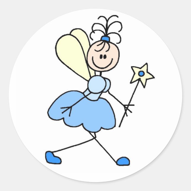 Blue Angel Stick Figure Sticker (Front)