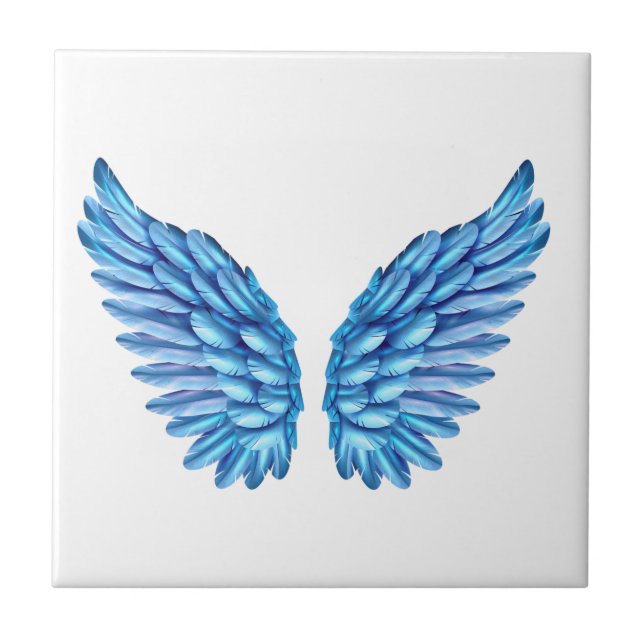 Blue Angel Wings Ceramic Tile (Front)