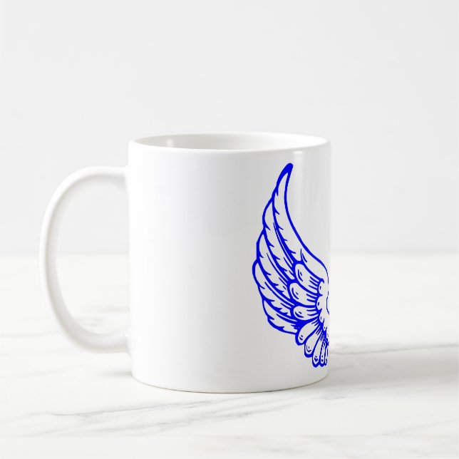 Blue Angel Wings Mug.  Coffee Mug (Left)