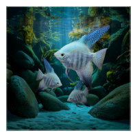 Blue Angelfish Underwater Aquarium Fish Tank Lover