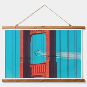 Blue Angels Seen Through the Golden Gate Hanging Tapestry