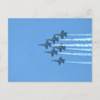 Blue Angels Six Jet Diagonal Formation with Smoke