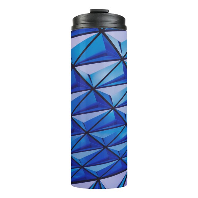 blue angle grid thermal tumbler (Front)