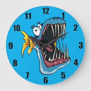 Blue Angler Fish Large Clock