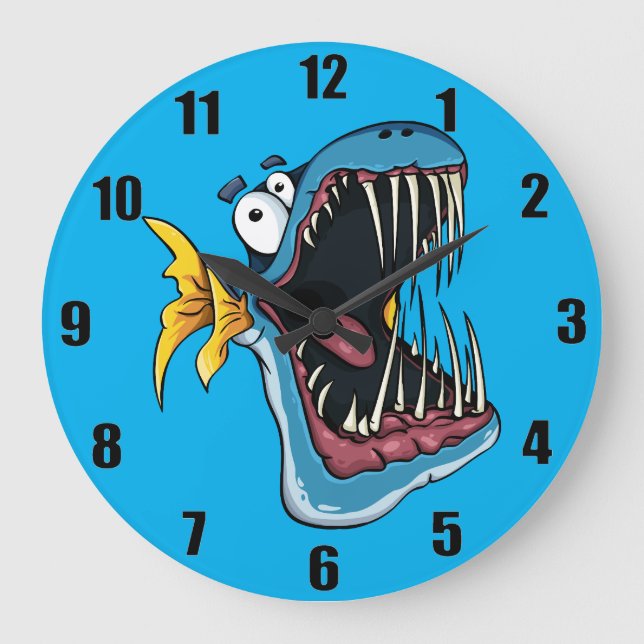 Blue Angler Fish Large Clock (Front)
