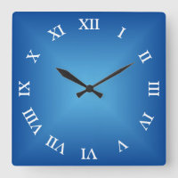 Blue Angular Ombre Arabic or Roman Numeral