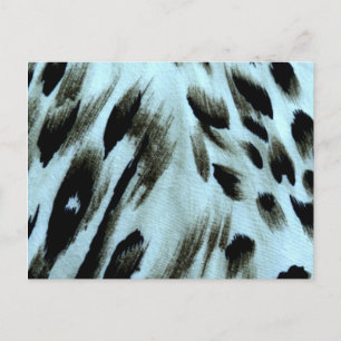 Blue Animal Print Art Postcard
